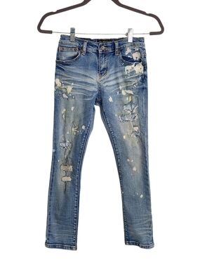 Valabasas Distressed Kids Slim Fit Jeans Size 10 with Adjustable Waist